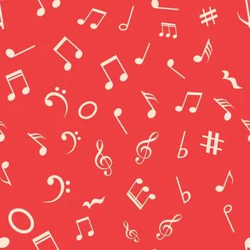 Music note seamless background pattern vector hand drawn kid doodle music note Stock Illustration