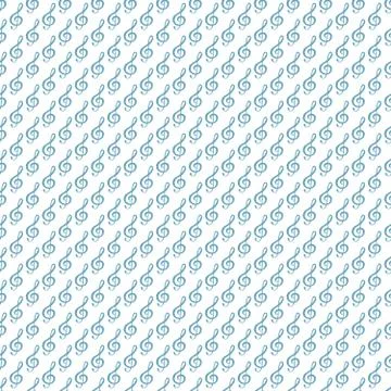 Music note seamless pattern vector illustration. Hand drawn sketched doodle m Stock Illustration