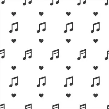 Music Note Seamless Pattern Vector Stock Illustration