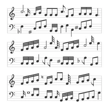 Music Note Sheet Pattern. Vector Stock Illustration