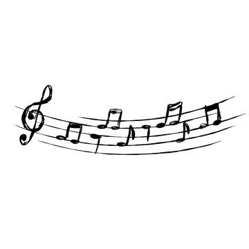 Music note. Simple sound sheet drawing Stock Illustration