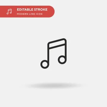 Music Note Simple vector icon. Illustration symbol design template for web mo Illustrazione stock