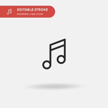 Music Note Simple vector icon. Illustration symbol design template for web mo Stock Illustration