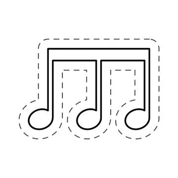 Music note sing cut line Illustrazione stock