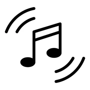 Music note solid icon. Melody vector illustration isolated on white. Playing Illustrazione stock