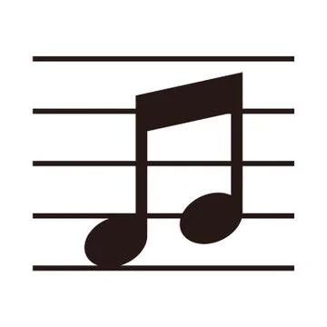 Music note on stave Stock Illustration