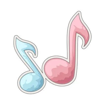 Music note sticker illustration Stock Illustration