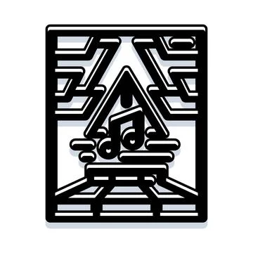 Music note symbol with creative energy lines イラスト素材