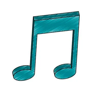 Music note symbol scribble Stock Illustration