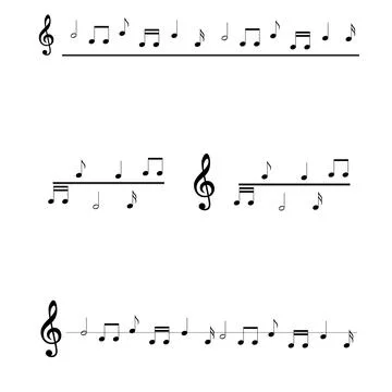 Music note text dividers Stock Illustration