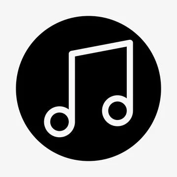 Music note vector icon circle on white background Stock Illustration