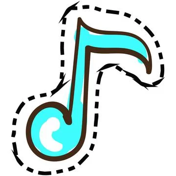 Music note vector icon, song sound symbol illustration Stock Illustration