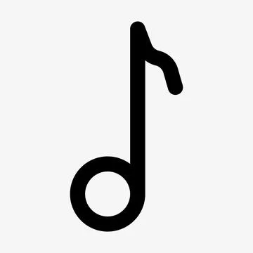 Music note vector icon on white background Stock Illustration