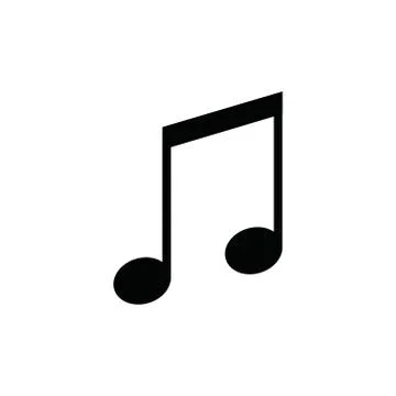 Music note vector sound icon. Flat music note isolated illustration melody Stock Illustration