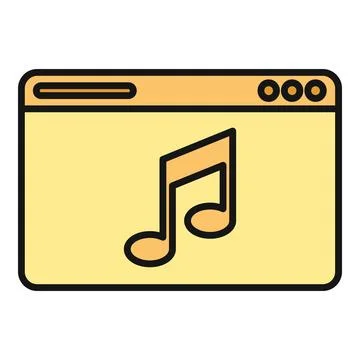 Music note on web browser window icon イラスト素材