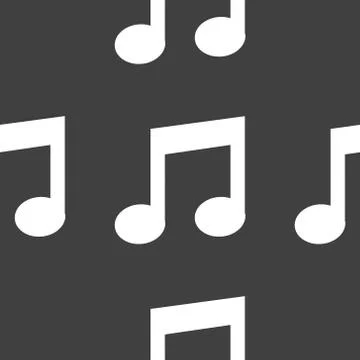 Music note web icon. flat design. Seamless pattern. 스톡 일러스트