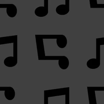 Music note web icon. flat design. Seamless pattern. Stock Illustration