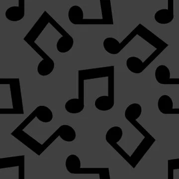 Music note web icon. flat design. Seamless pattern. Stock Illustration