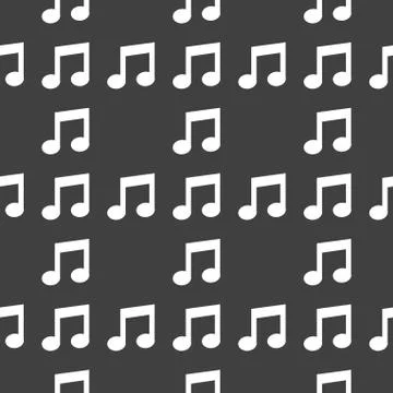 Music note web icon. flat design. Seamless pattern. Stock Illustration