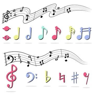 Music note on white background. Stock Illustration