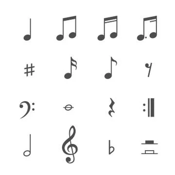 Music notes and icons vector set 스톡 일러스트