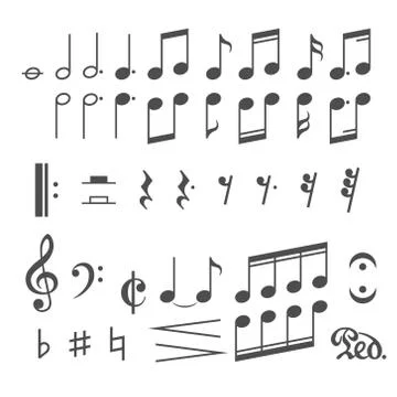 Music notes and icons vector set 스톡 일러스트