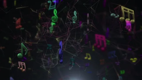 Music Notes And Plexus Web animation Video stock 241602150