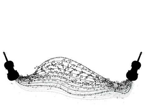 Music notes and shadow Stock Illustration