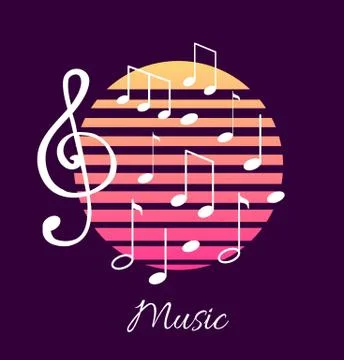 Music Notes and Text, Notation Tablature Poster Ilustração Stock