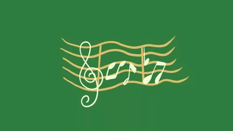 Music notes and white orange logo design Stock Footage 337030057