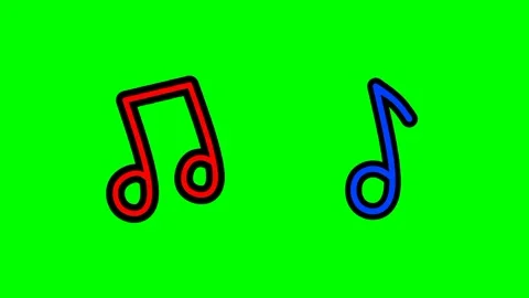 Music notes animated cartoon icon on Gre... | Stock Video | Pond5