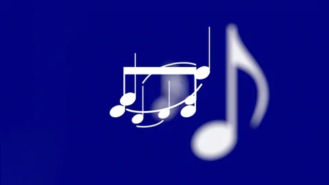 Music notes appear blur loop blue Stock Footage 95139152