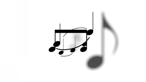 Music notes appear blur loop white Stock Footage 95140072