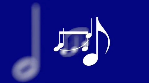 Music notes appear blur loop blue cute Stock Illustration