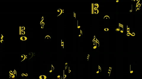 Music notes area golden Video stock 682274