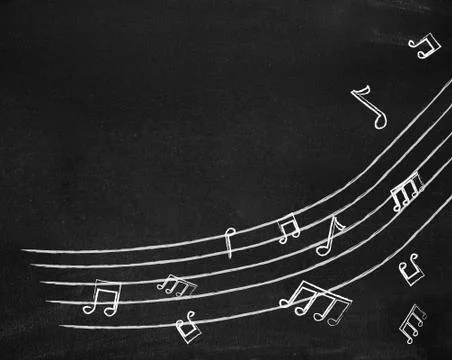 Music notes on blackboard Stock Illustration