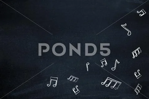 Music notes on blackboard Stock Illustration