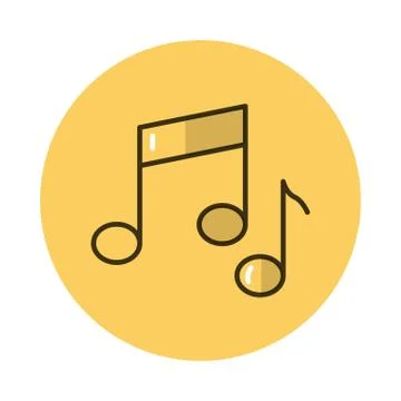 Music notes block style icon Illustrazione stock