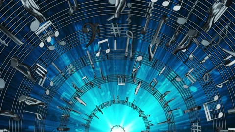 Music Notes Blue Loop Background Stock-Footage 248355340