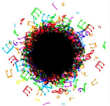 Music notes border frame Stock Illustration