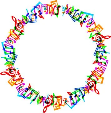 Music notes border frame Stock Illustration