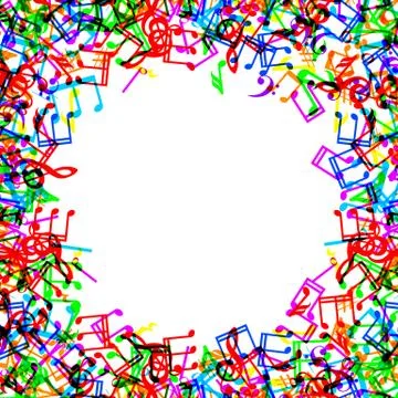 Music notes border frame Stock Illustration