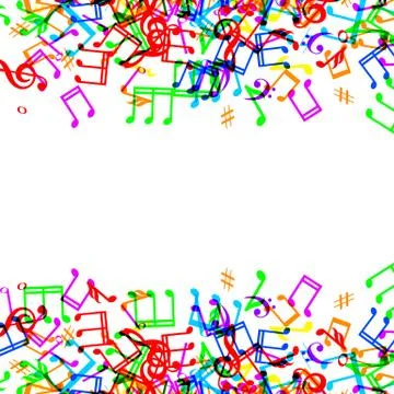 Music notes border Stock Illustration
