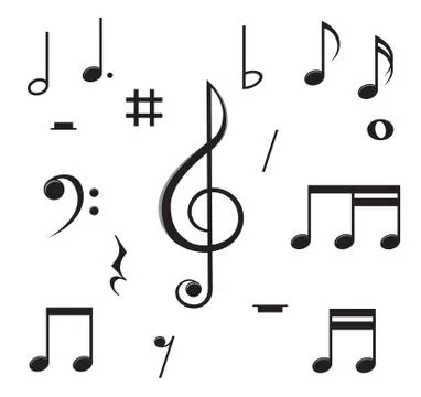 Music notes chaos Stock Illustration