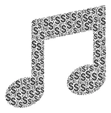 Music Notes Collage of Dollar Stock Illustration