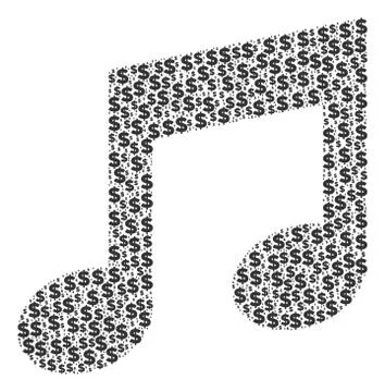 Music Notes Composition of Dollar and Dots Stock Illustration