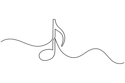 Music notes continuous one line drawing on white background minimalist vect.. Stock Illustration