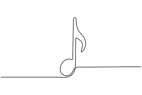 Music notes continuous one line drawing on white background minimalist vect.. イラスト素材