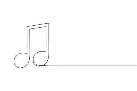 Music notes continuous one line drawing on white background minimalist vect.. Stock Illustration