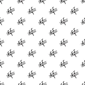 Music notes creating seamless pattern on white background Stock Illustration